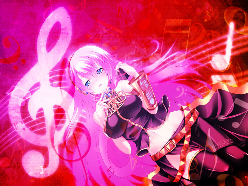 anime girl with music theme