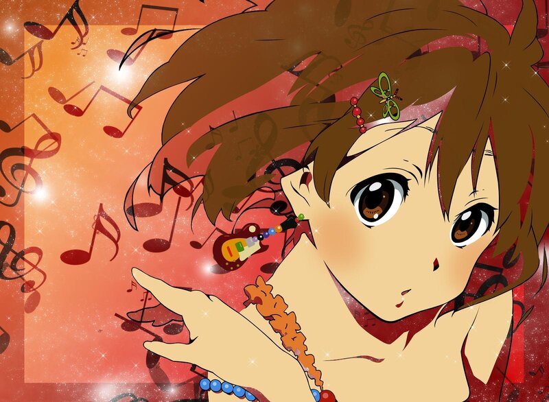 anime girl with musical notes