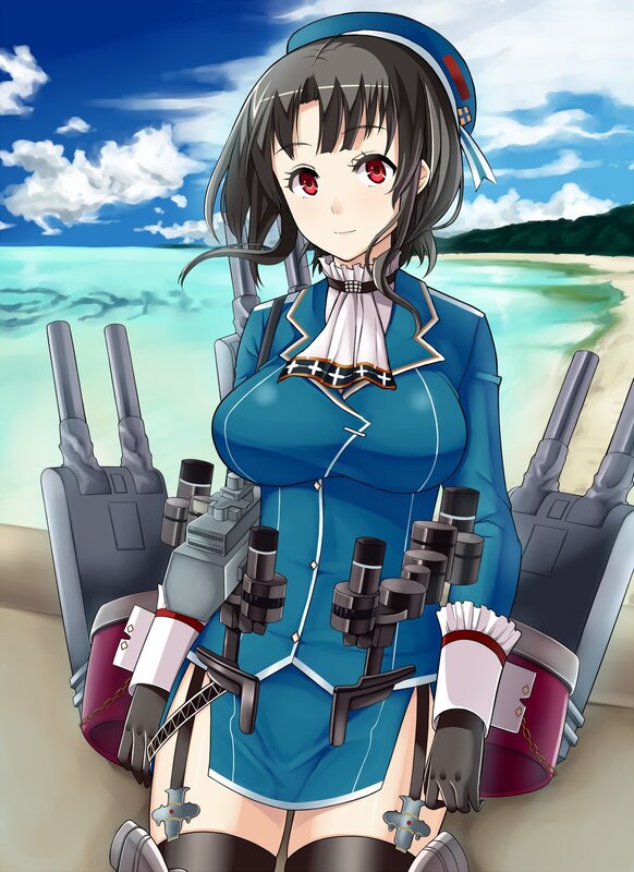 anime girl with naval guns