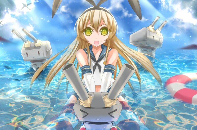 anime girl with naval guns
