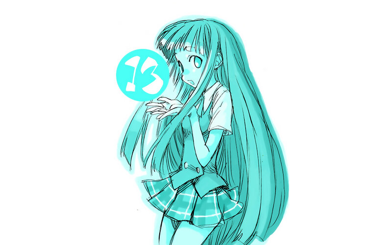 anime girl with number 13