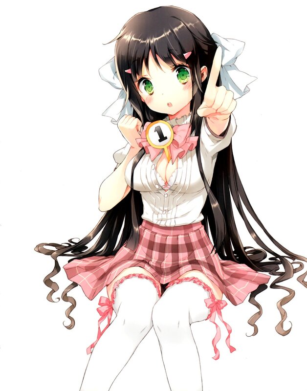 anime girl with number one badge