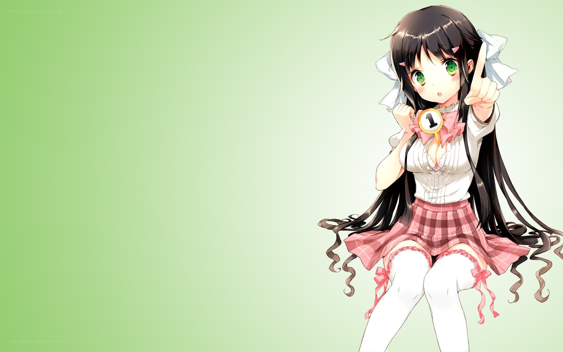 anime girl with number one