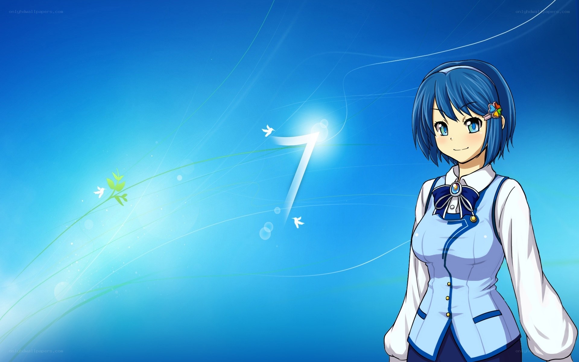 anime girl with number seven