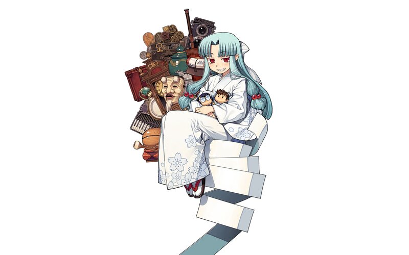 Anime Girl with Objects