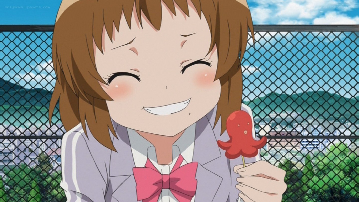 anime girl with octopus candy