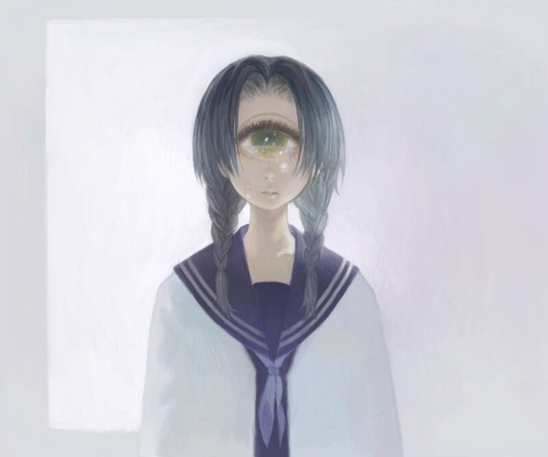 anime girl with one eye