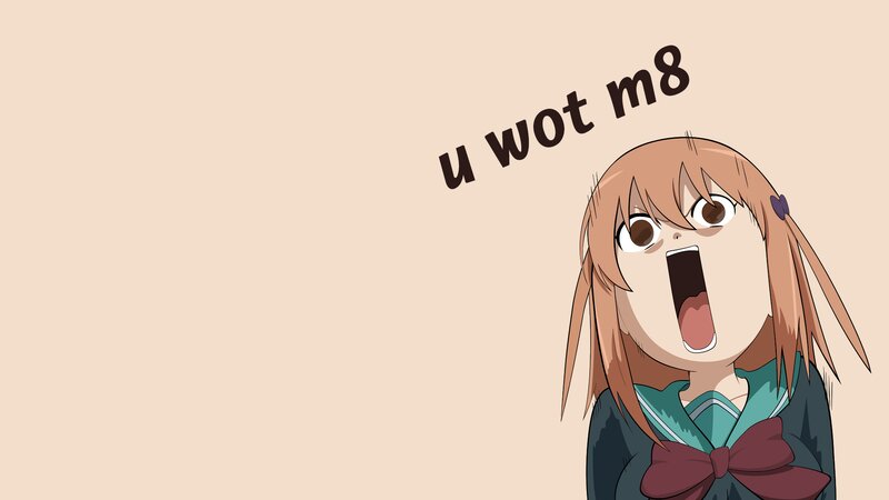 Anime Girl with Open Mouth — Beige