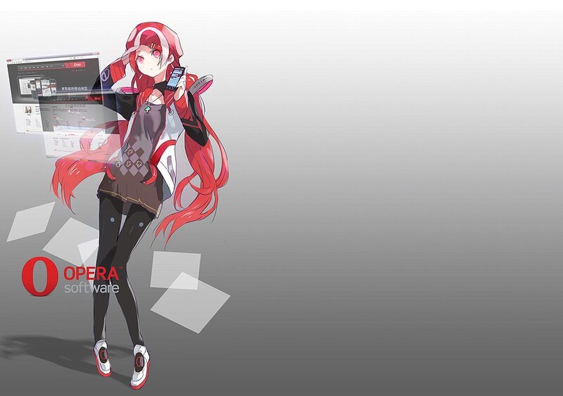 Anime girl with Opera branding