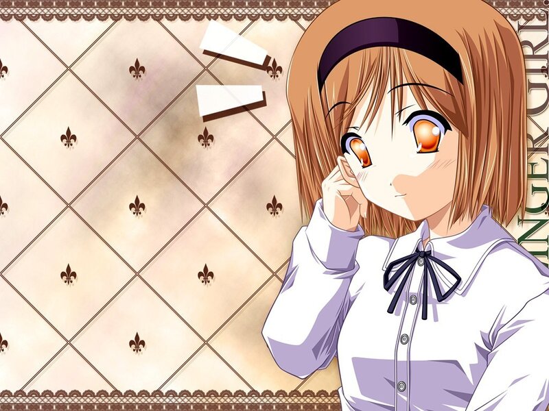 anime girl with orange eyes