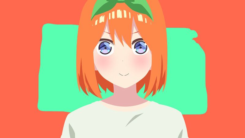 Anime Girl with Orange Hair — Calm, Pillow