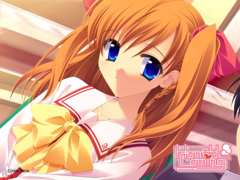 Anime Girl with Orange Hair — Calm, School Uniform