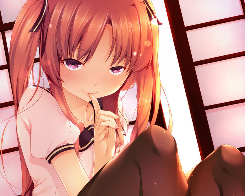 Anime Girl with Orange Hair — Calm, Sunset