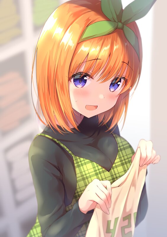 Anime Girl with Orange Hair — Cheerful, Afternoon