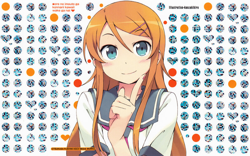 Anime Girl with Orange Hair — Cheerful, School Uniform