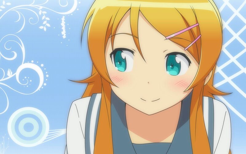 Anime Girl with Orange Hair — Cheerful