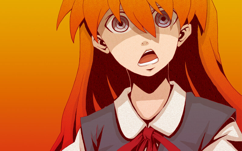 Anime Girl with Orange Hair — Dramatic, School Uniform