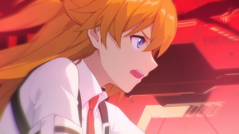 Anime Girl with Orange Hair — Dramatic, White Shirt