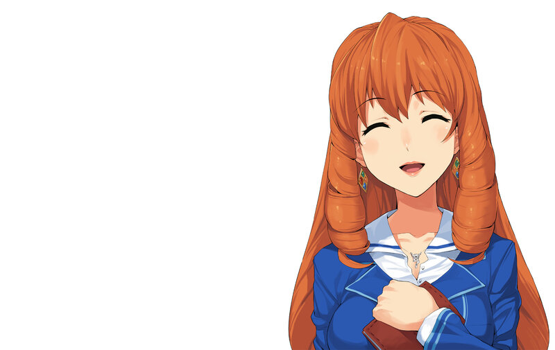 Anime Girl with Orange Hair — Happy, School Uniform