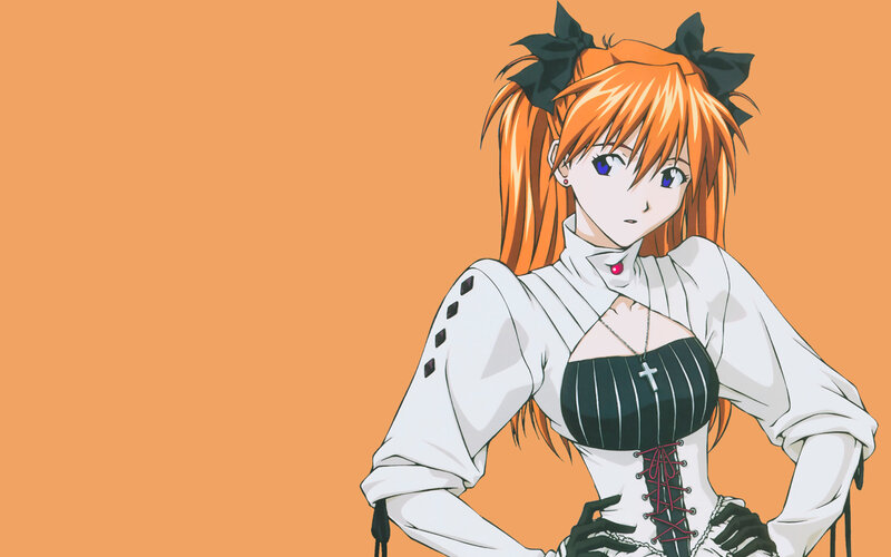 Anime Girl with Orange Hair — Neutral, Corset