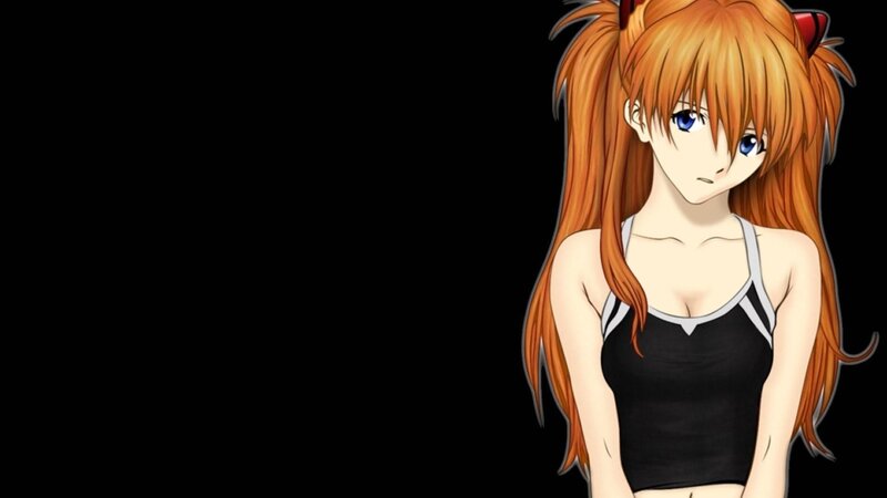 Anime Girl with Orange Hair — Neutral, Ponytail