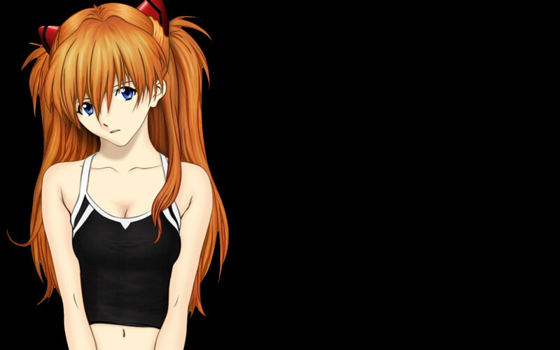 Anime Girl with Orange Hair — Neutral, Red Bows