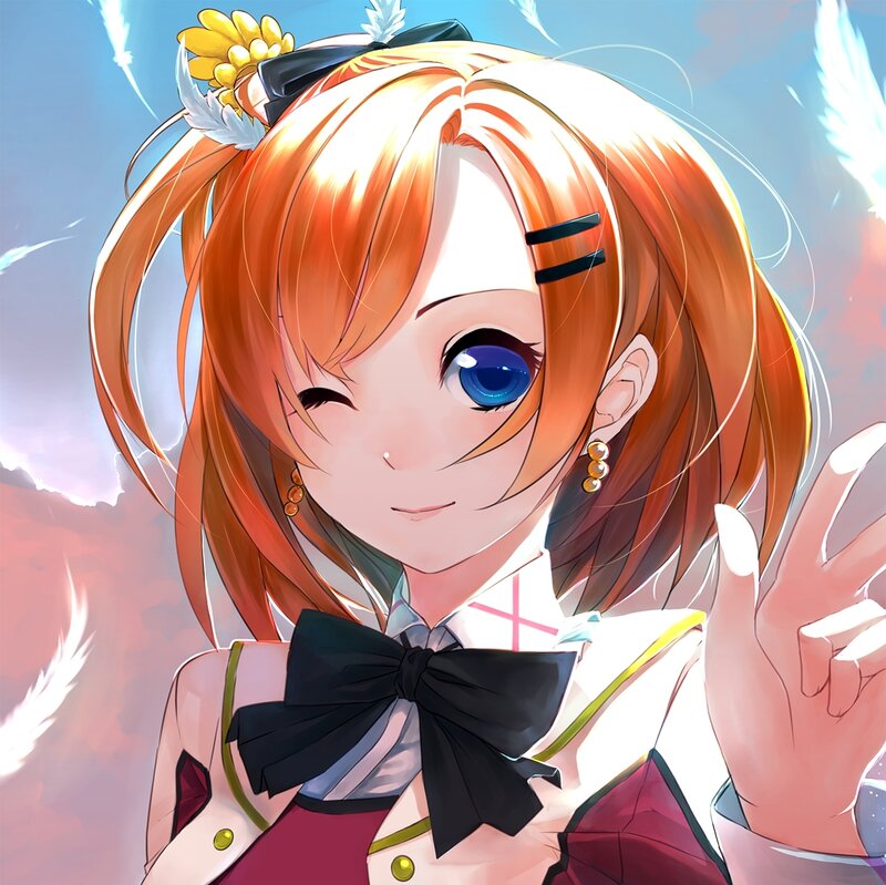 Anime Girl with Orange Hair — Playful, Digital Art