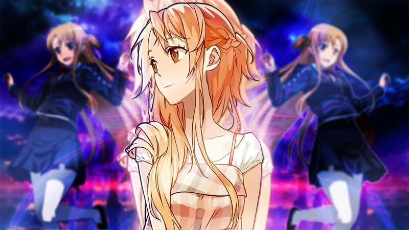 Anime Girl with Orange Hair — Purple, Dramatic