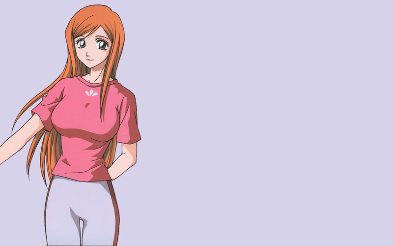 Anime Girl with Orange Hair — Purple, Neutral