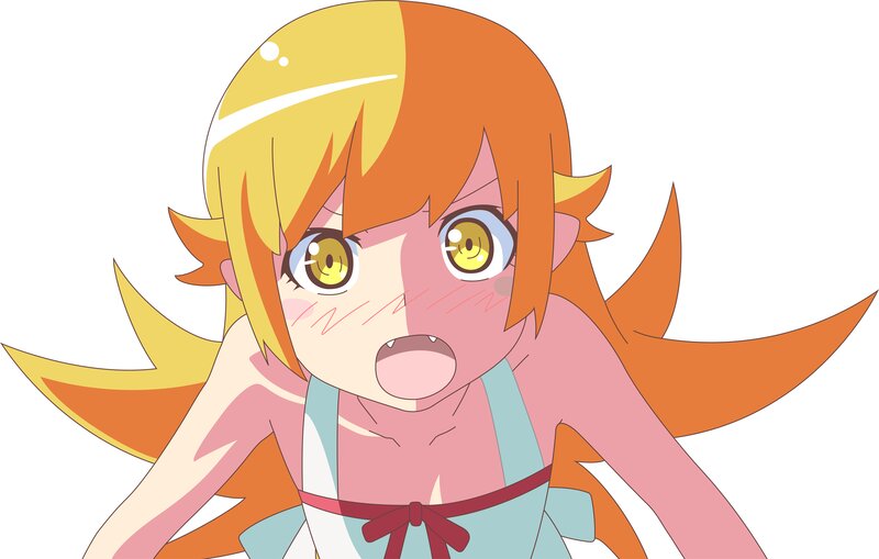 Anime Girl with Orange Hair — Surprised, Blush, Apron