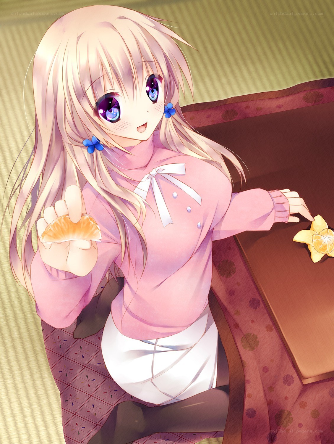 anime girl with orange slice