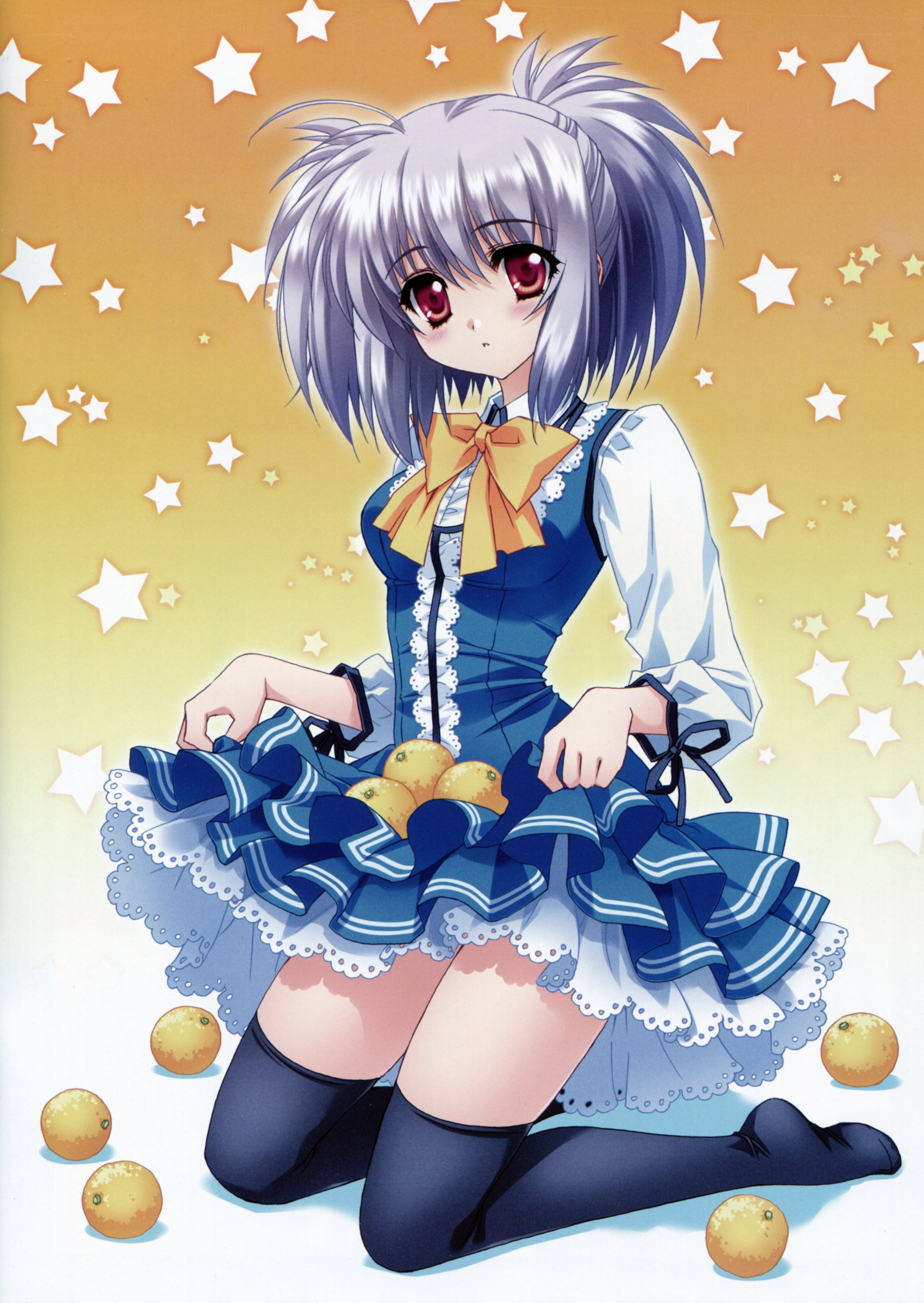 Anime girl with oranges