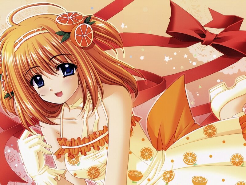 Anime Girl with Oranges — Orange