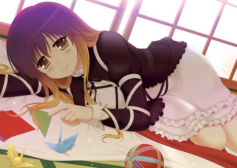 anime girl with origami