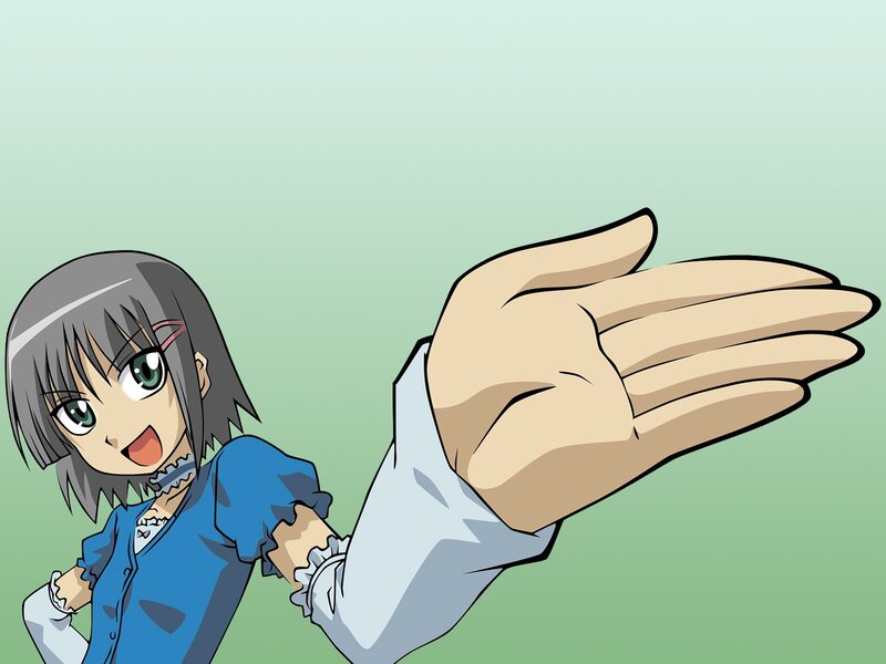 anime girl with outstretched hand