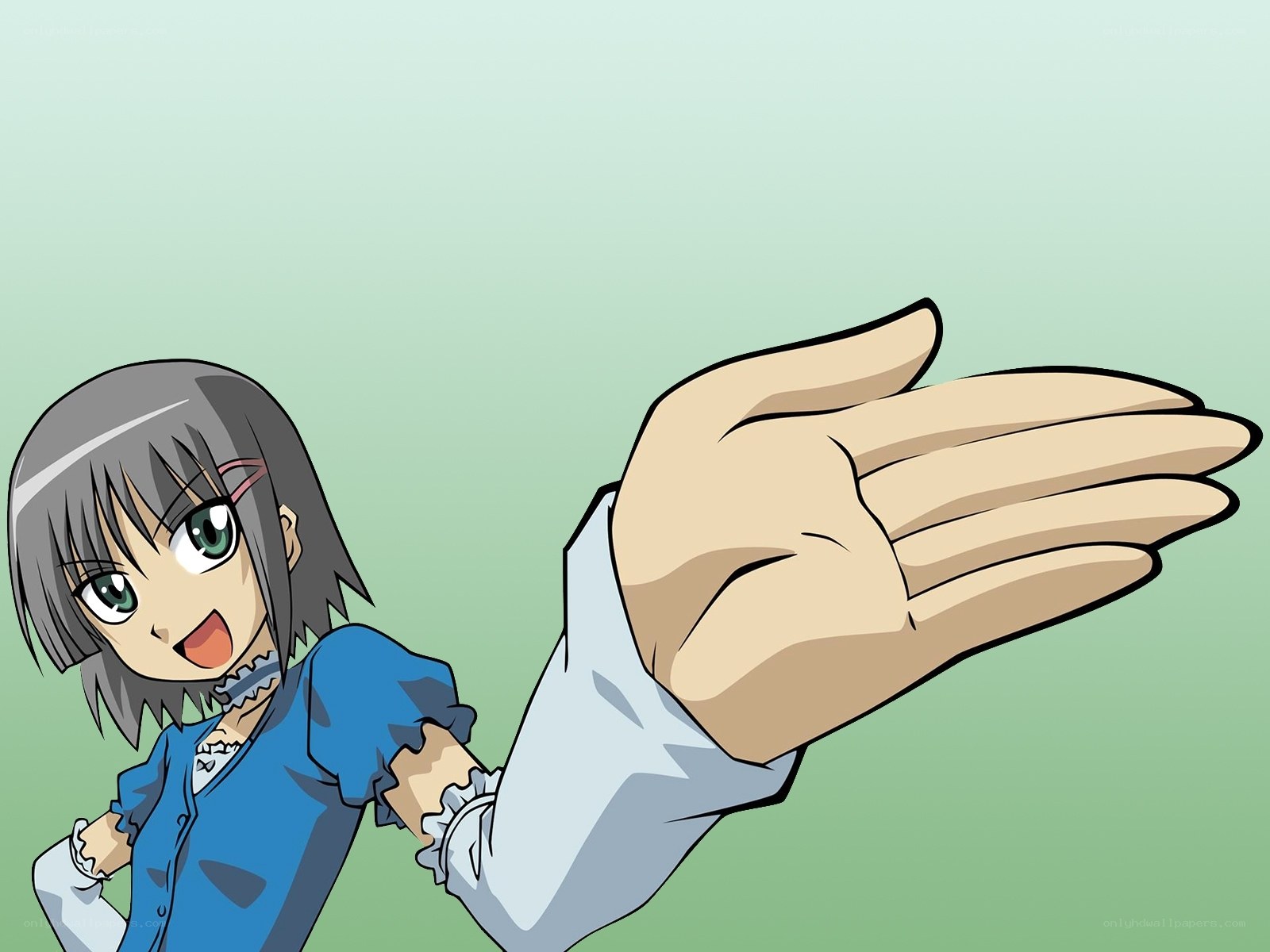 anime girl with outstretched hand