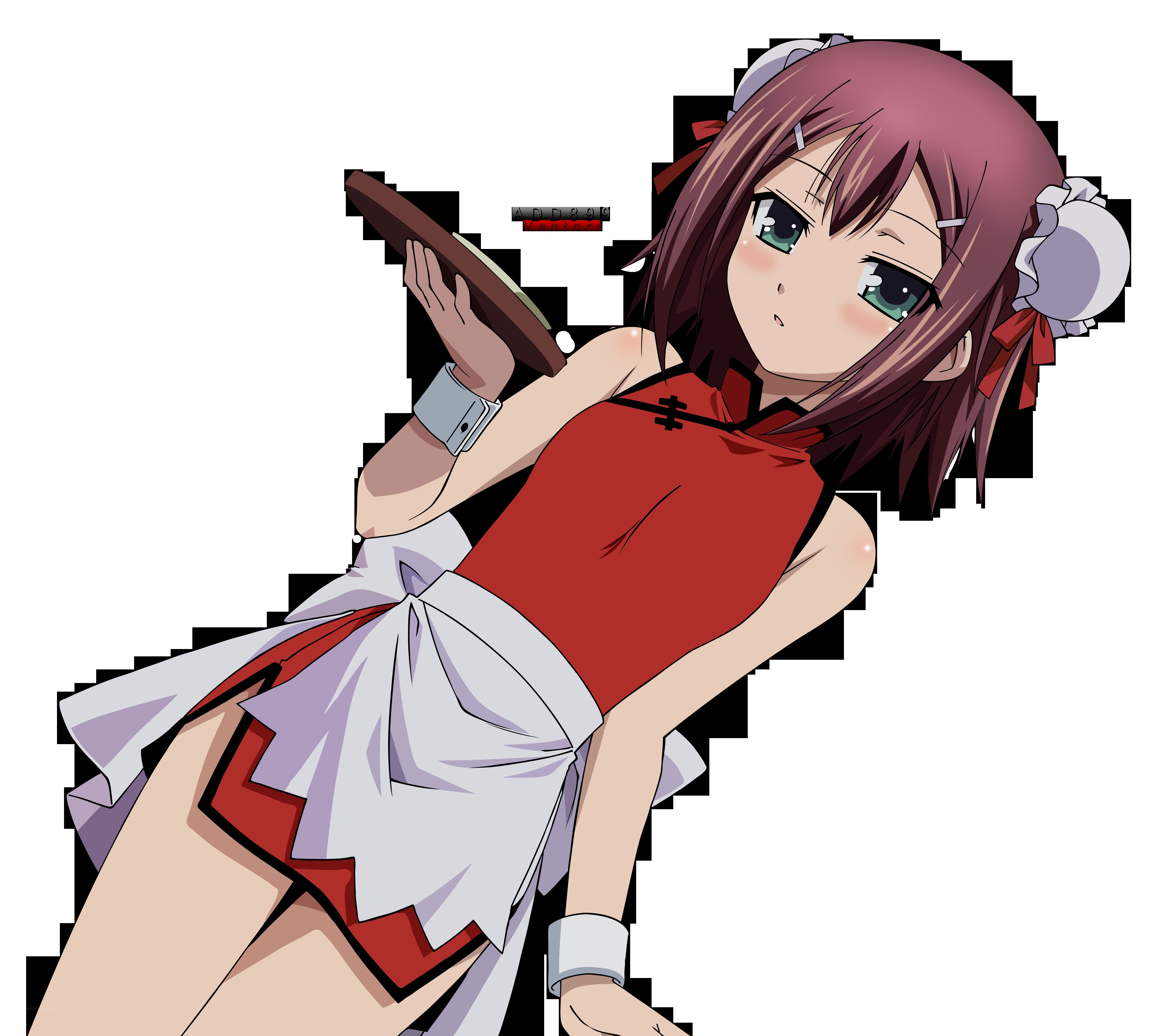 anime girl with paddle