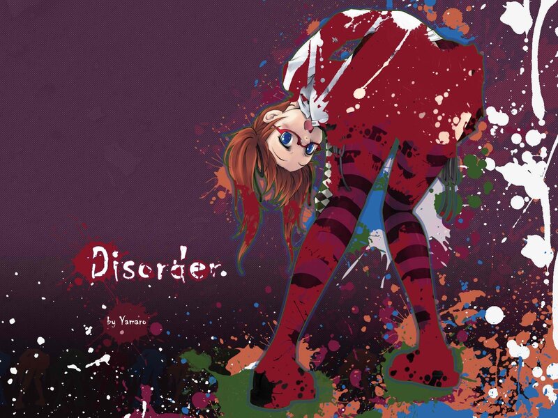 Anime girl with paint splatters