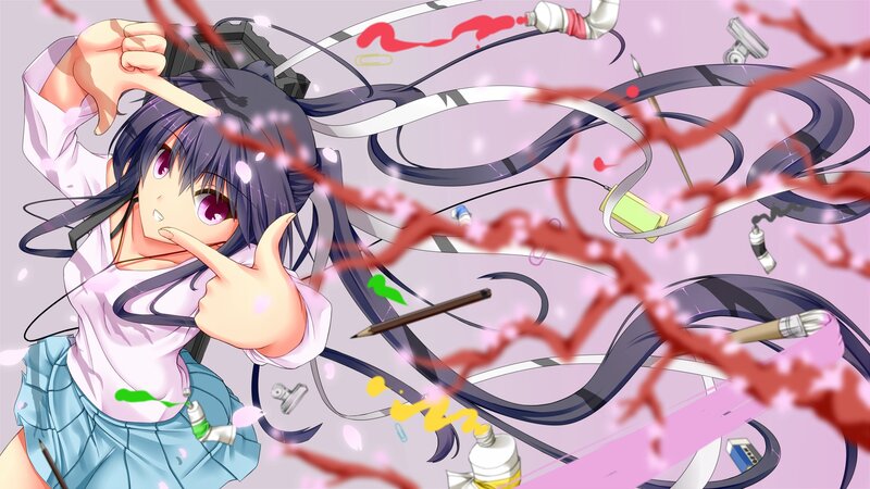 Anime Girl with Paint Tools