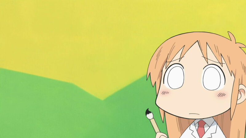 anime girl with paintbrush
