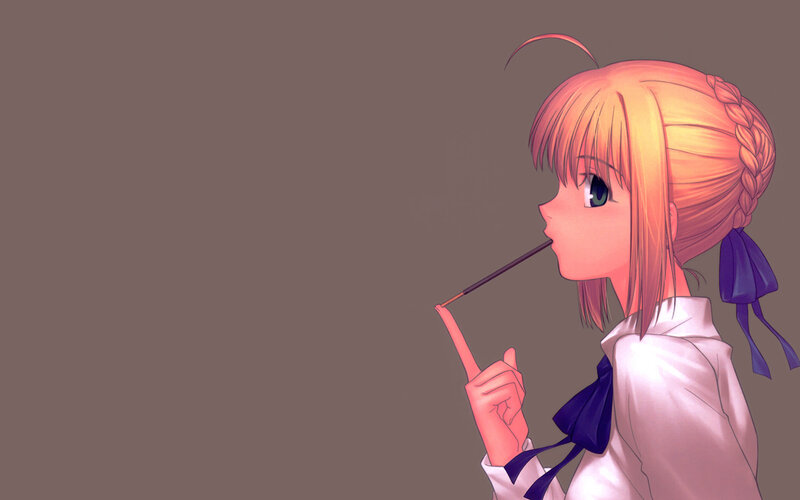 anime girl with paintbrush