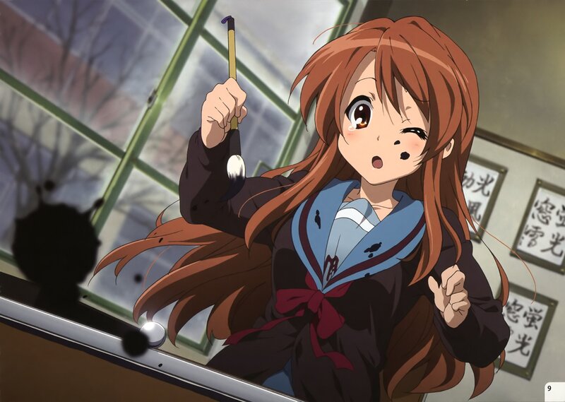anime girl with paintbrush