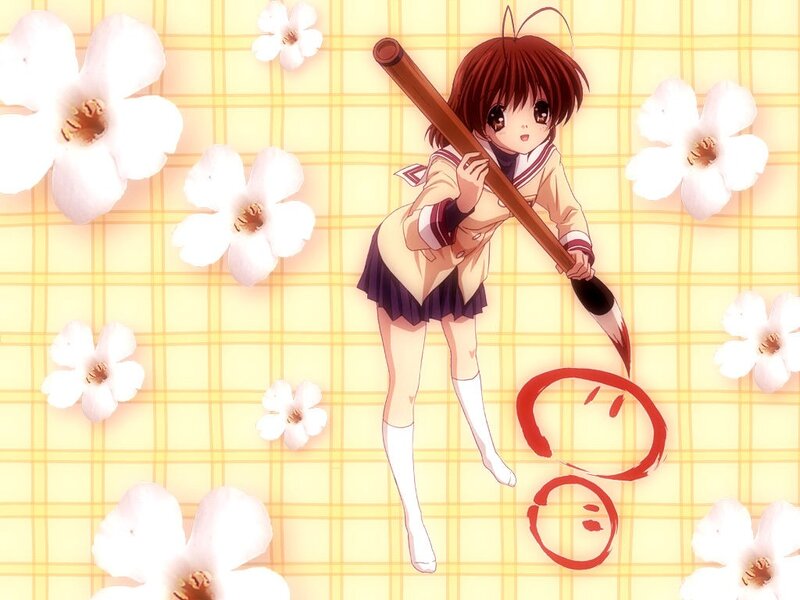 anime girl with paintbrush