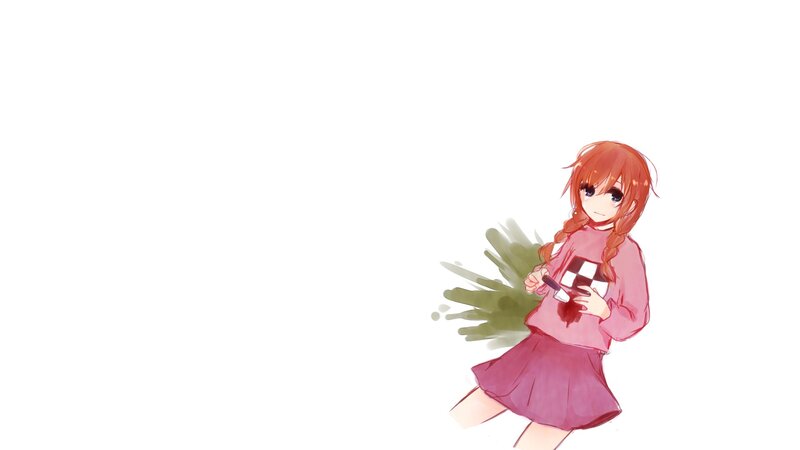 anime girl with paintbrush
