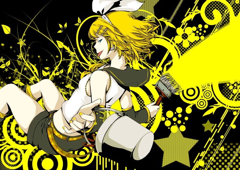 Anime Girl with Paintbrush — Black