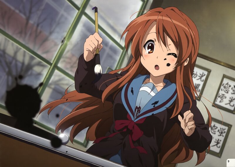 anime girl with paintbrush