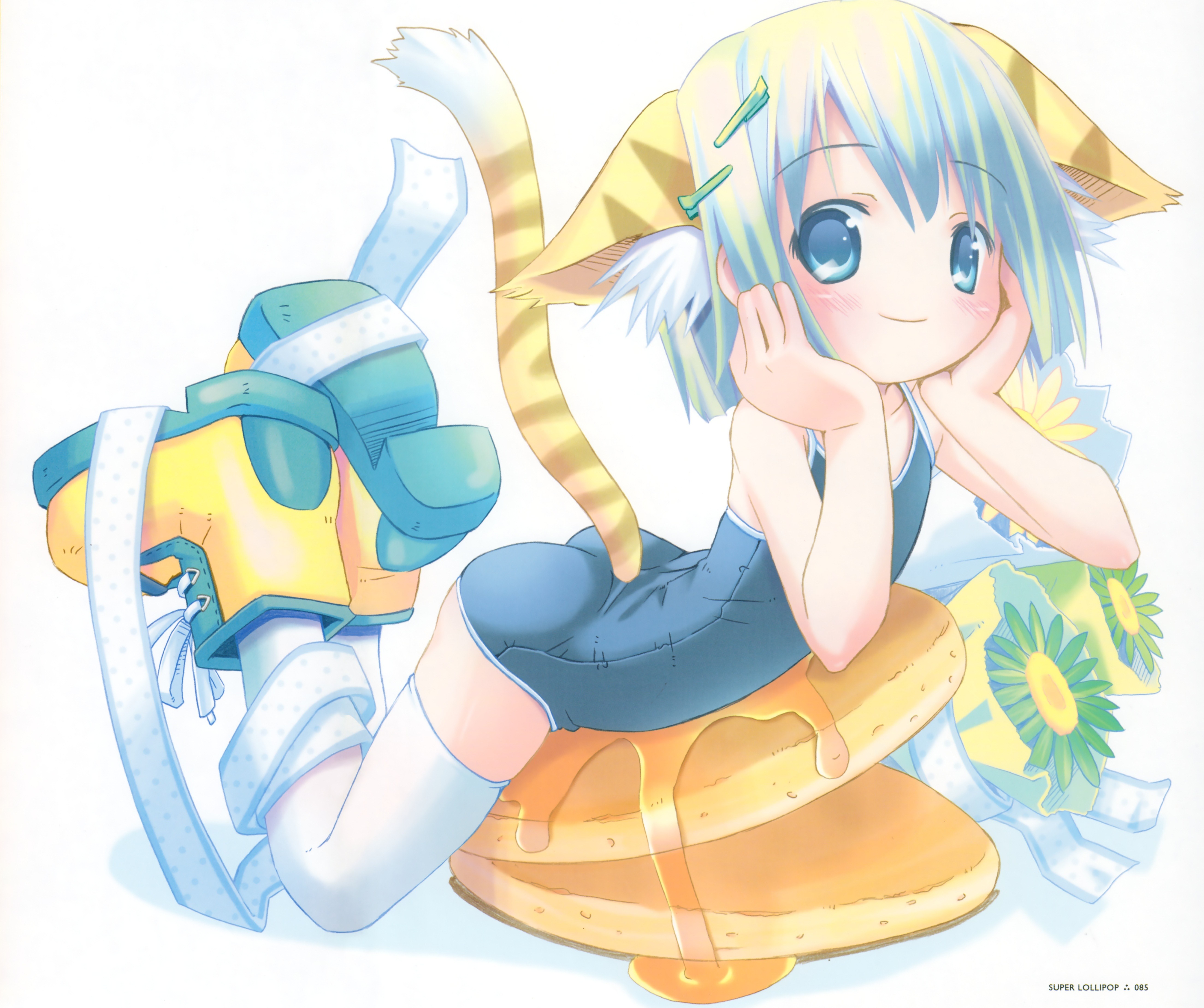 anime girl with pancakes