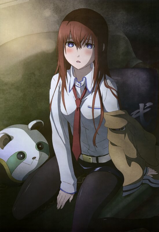 Anime Girl with Panda — Brown, Dramatic