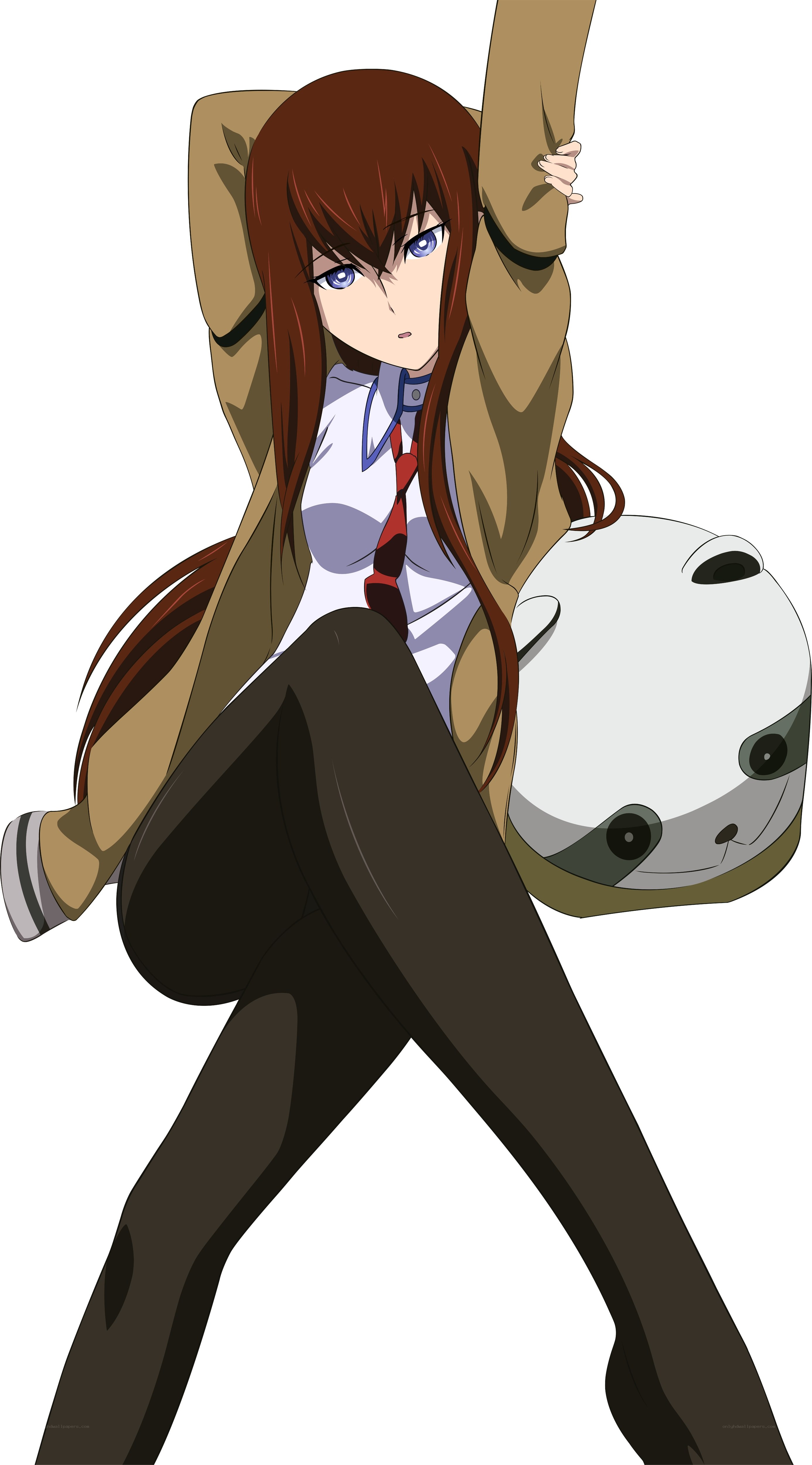 anime girl with panda helmet