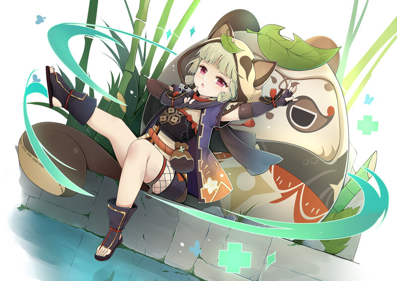 Anime Girl with Panda Mask
